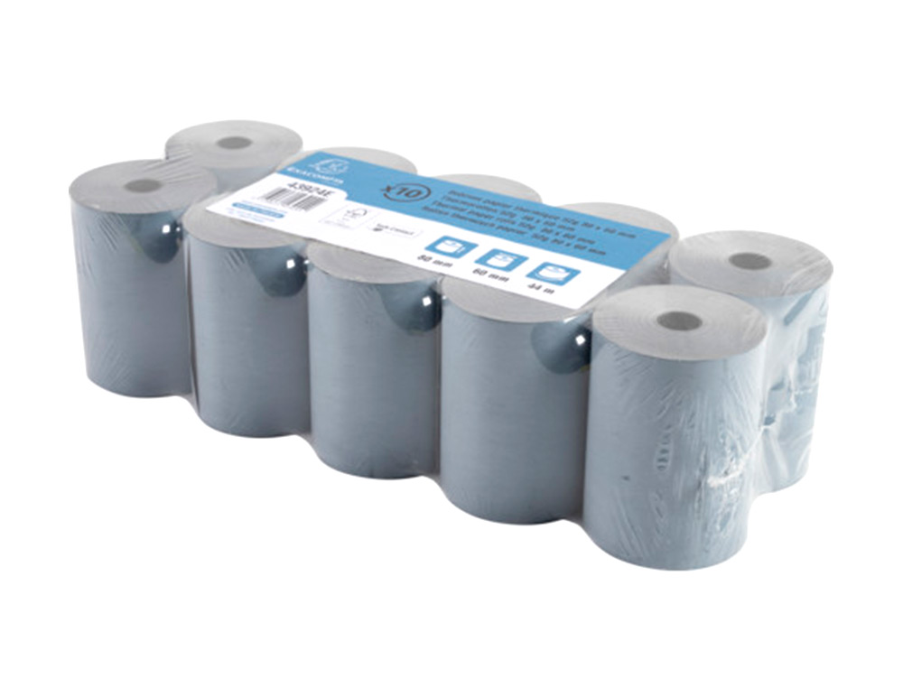 BOBINE THERMIQUE EXACOMPTA EXABLUE 80X60MM 55G LONGUEUR  44M 55G IMPRESSION VERSO TRES LONGUE CONSERVATION