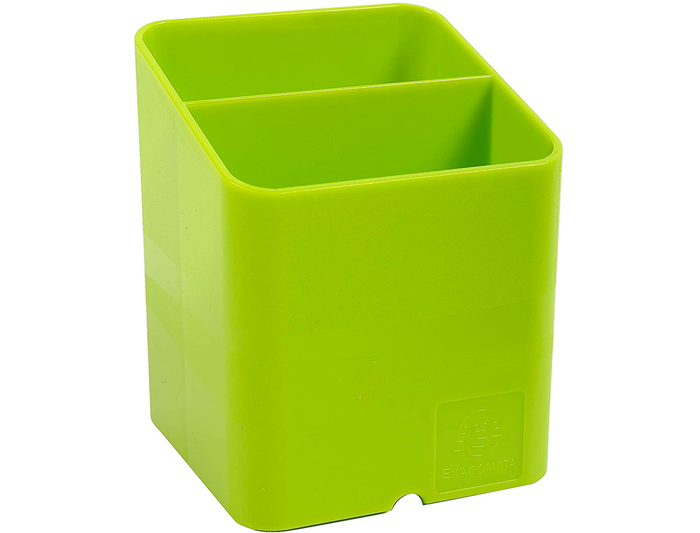 POT A CRAYONS EXACOMPTA PEN-CUBE IDERAMA 2            COMPARTIMENTS PASSE-CABLE     74X74X93MM COLORIS VERT ANIS