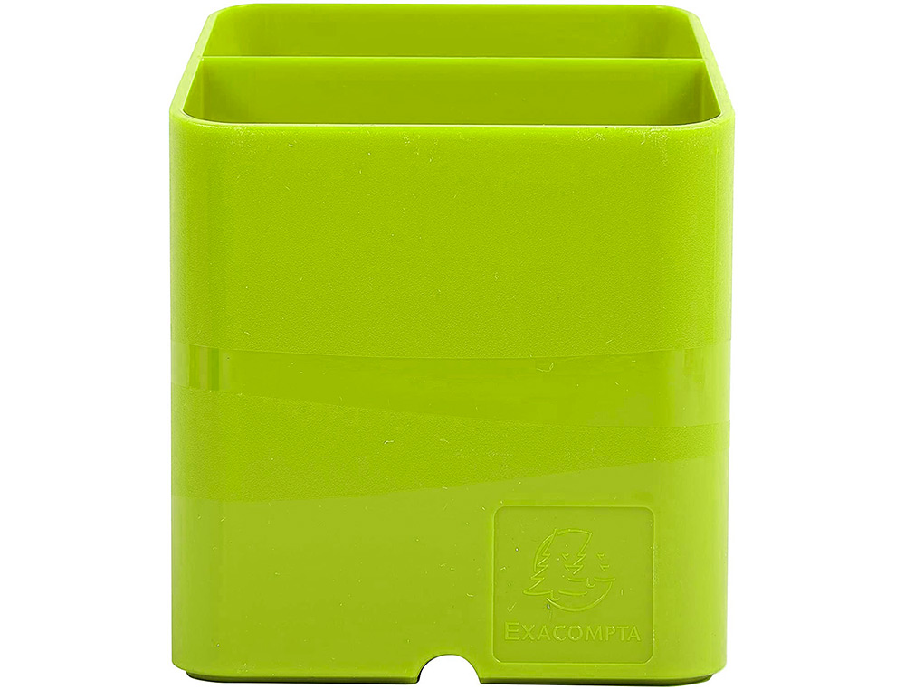 POT A CRAYONS EXACOMPTA PEN-CUBE IDERAMA 2            COMPARTIMENTS PASSE-CABLE     74X74X93MM COLORIS VERT ANIS