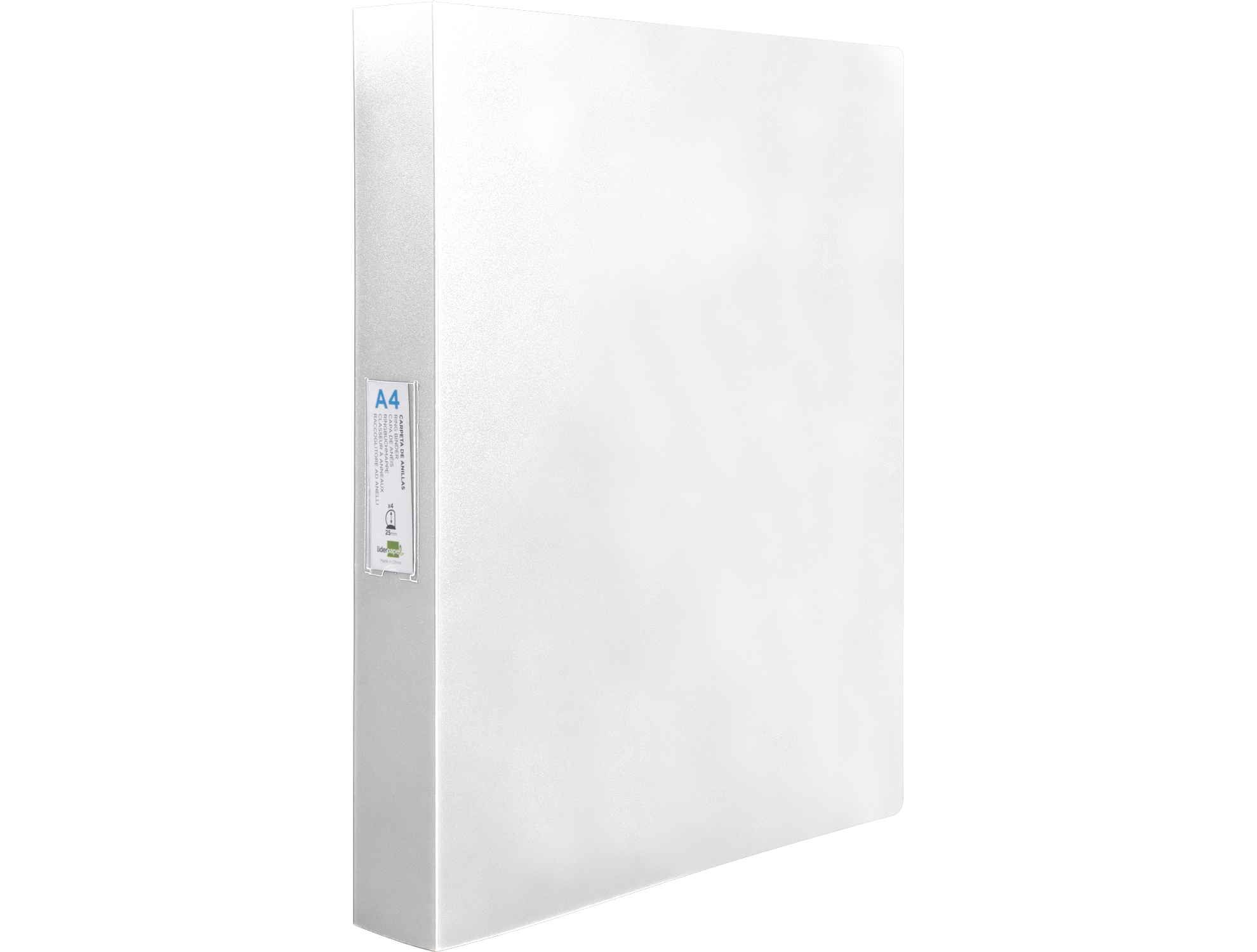 CLASSEUR LIDERPAPEL 4 ANNEAUX 40MM A4 POLYPROPYLENE DOS     55MM PORTE-CARTES DE VISITE   COLORIS TRANSPARENT
