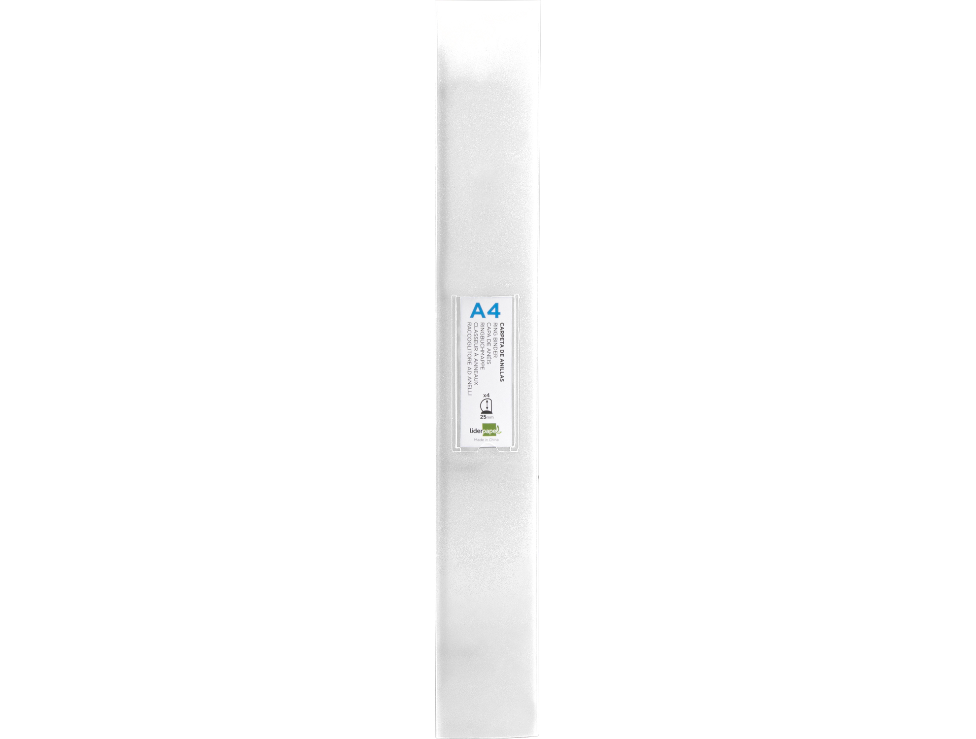 CLASSEUR LIDERPAPEL 4 ANNEAUX 40MM A4 POLYPROPYLENE DOS     55MM PORTE-CARTES DE VISITE   COLORIS TRANSPARENT