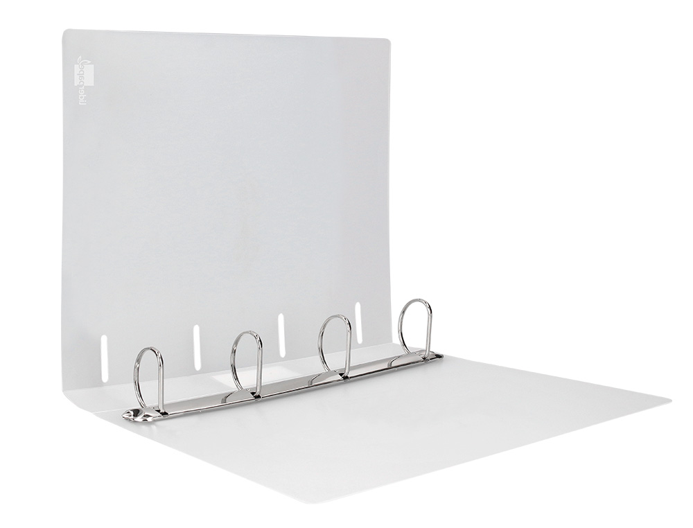 CLASSEUR LIDERPAPEL 4 ANNEAUX 40MM A4 POLYPROPYLENE DOS     55MM PORTE-CARTES DE VISITE   COLORIS TRANSPARENT