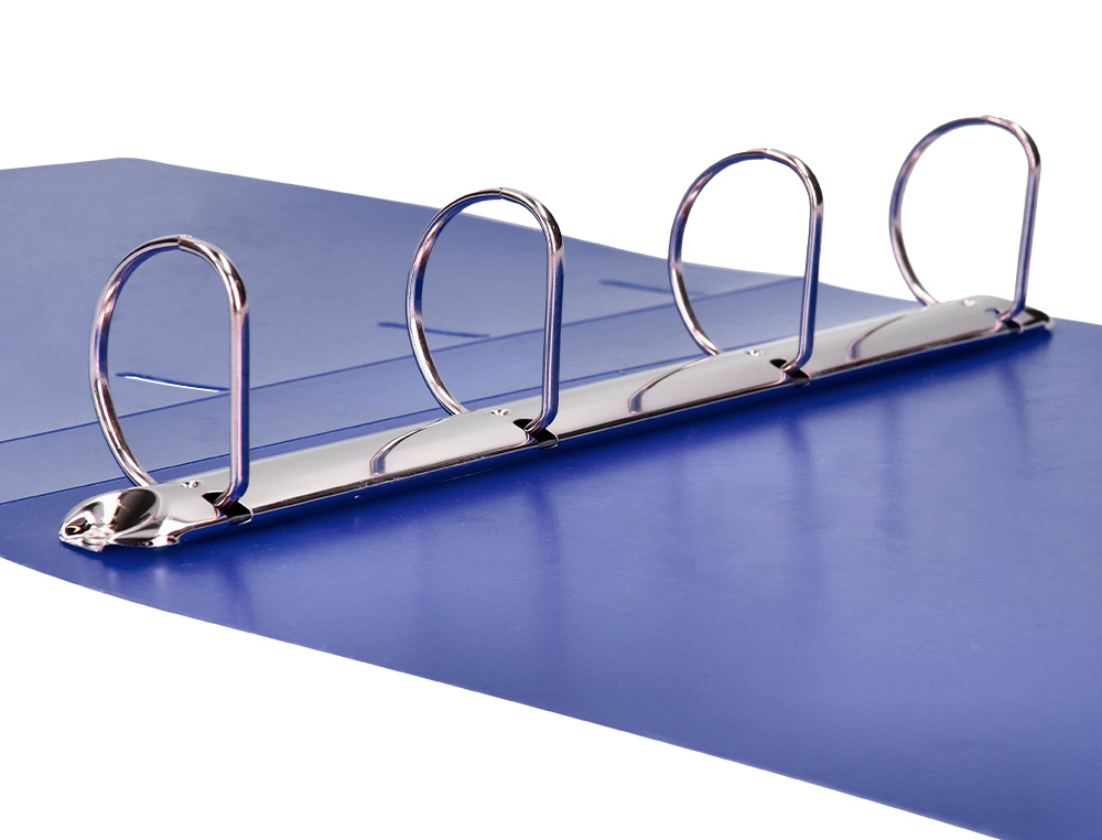 CLASSEUR LIDERPAPEL 4 ANNEAUX 40MM A4 POLYPROPYLENE DOS 55MM PORTE-CARTES DE VISITE COLORIS BLEU TRANSLUCIDE