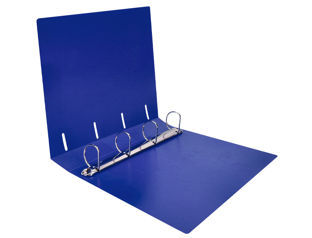 CLASSEUR LIDERPAPEL 4 ANNEAUX 40MM A4 POLYPROPYLENE DOS 55MM PORTE-CARTES DE VISITE COLORIS BLEU TRANSLUCIDE
