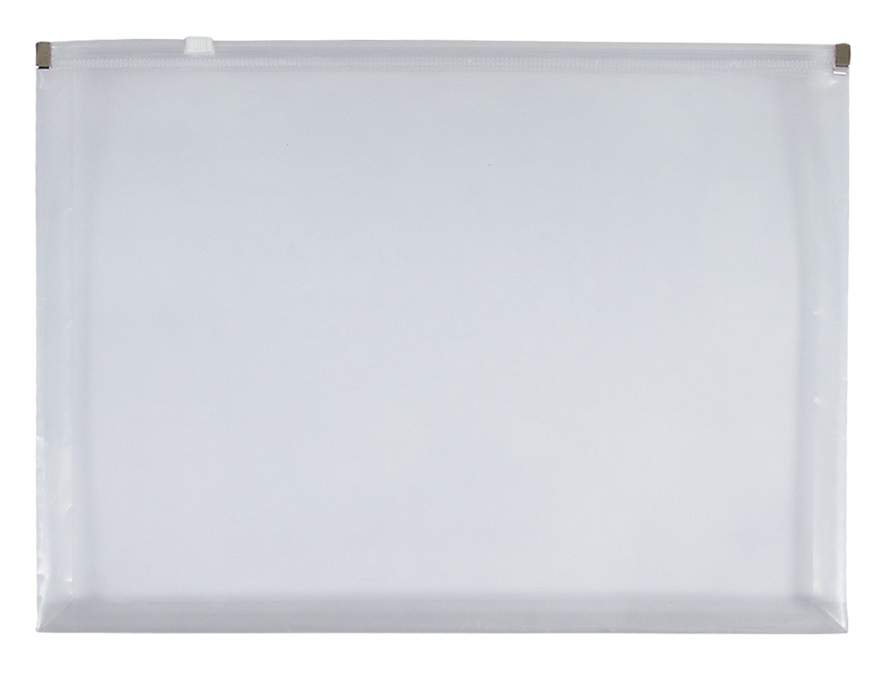 POCHETTE ENVELOPPE LIDERPAPEL POLYPROPYLENE 180 MICRONS A4  210X297MM FERMETURE ECLAIR    TRANSPARENT INCOLORE