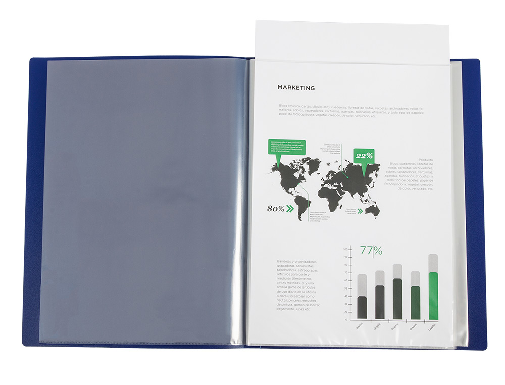 PROTEGE-DOCUMENTS LIDERPAPEL PERSONNALISABLE KANGOUROU     POLYPROPYLENE 10 POCHETTES    FIXES A4 COLORIS BLEU