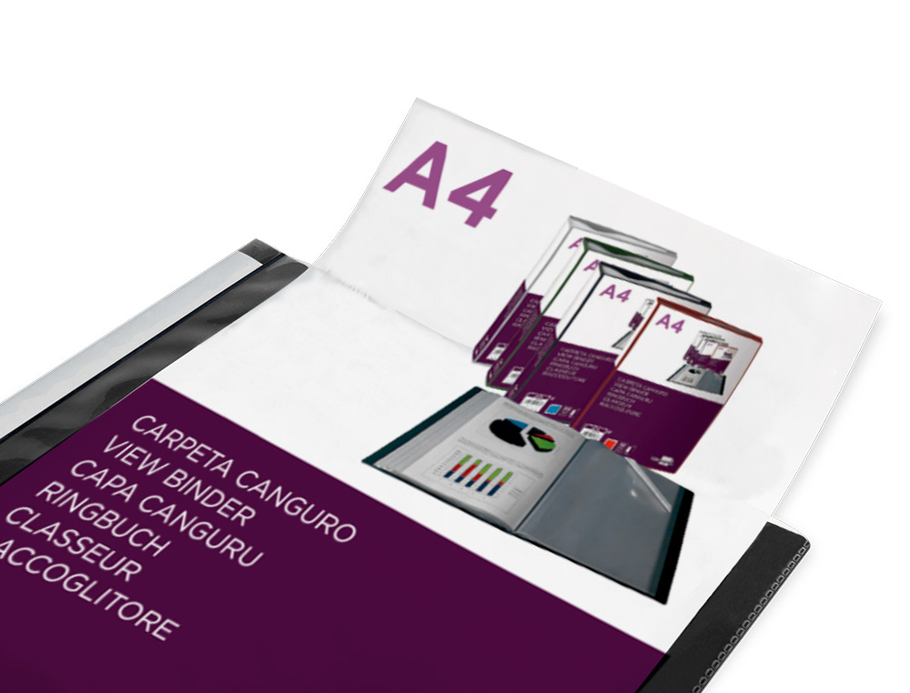 PROTEGE-DOCUMENTS LIDERPAPEL PERSONNALISABLE KANGOUROU POLYPROPYLENE 60 POCHETTES FIXES A4 COLORIS NOIR OPAQUE