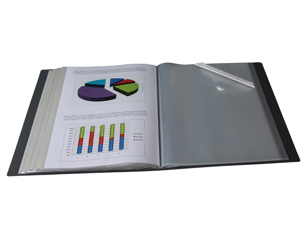 PROTEGE-DOCUMENTS LIDERPAPEL PERSONNALISABLE KANGOUROU POLYPROPYLENE 60 POCHETTES FIXES A4 COLORIS NOIR OPAQUE