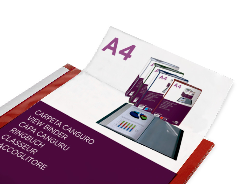 PROTEGE-DOCUMENTS LIDERPAPEL PERSONNALISABLE KANGOUROU     POLYPROPYLENE 60 POCHETTES    FIXES A4 COLORIS ROUGE