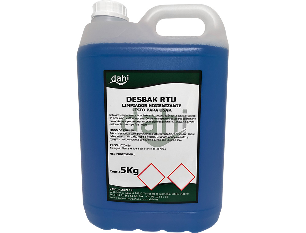 NETTOYANT BACTERICIDE DESBAKAZUL SANS RINAGE       CARAFE DE 5 LITRES