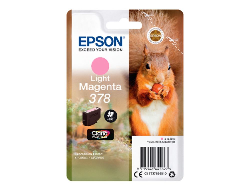CARTOUCHE ENCRE EPSON 378 XP-8605 / 8606 / XP-15000 /   XP-8500 / 8505 COULEUR        MAGENTA CLAIR 360 PAGES