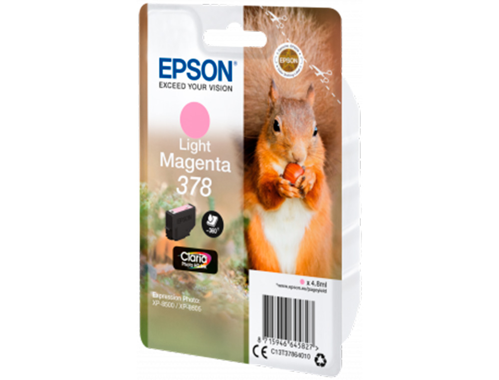 CARTOUCHE ENCRE EPSON 378 XP-8605 / 8606 / XP-15000 /   XP-8500 / 8505 COULEUR        MAGENTA CLAIR 360 PAGES