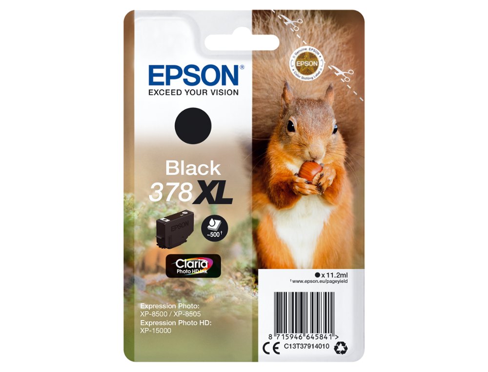 CARTOUCHE ENCRE EPSON 378 XL XP-8605 / 8606 / XP-15000 /   XP-8500 / 8505 COULEUR NOIR   500 PAGES