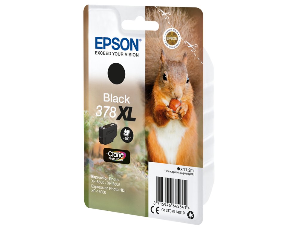 CARTOUCHE ENCRE EPSON 378 XL XP-8605 / 8606 / XP-15000 /   XP-8500 / 8505 COULEUR NOIR   500 PAGES