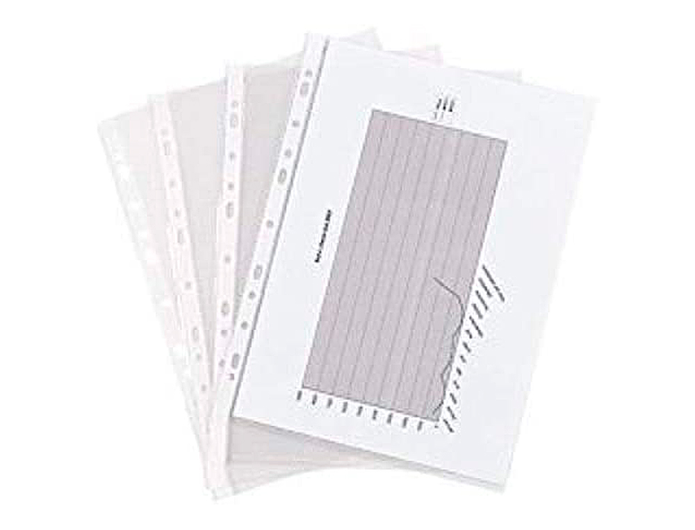 POCHETTE ESSELTE POLYPROPYLNE GRAIN 3.8/100E PERFORE A4 230X302MM TRANPARENT SACHET 100 UNITS