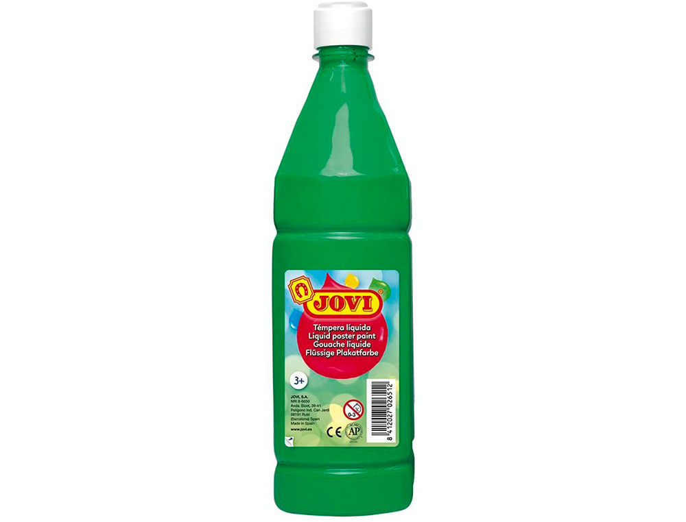 GOUACHE LIQUIDE JOVI BASIC TOUT SUPPORT PAPIER CARTON BOIS TISSU PATE A MODELER 1L COLORIS VERT MOYEN