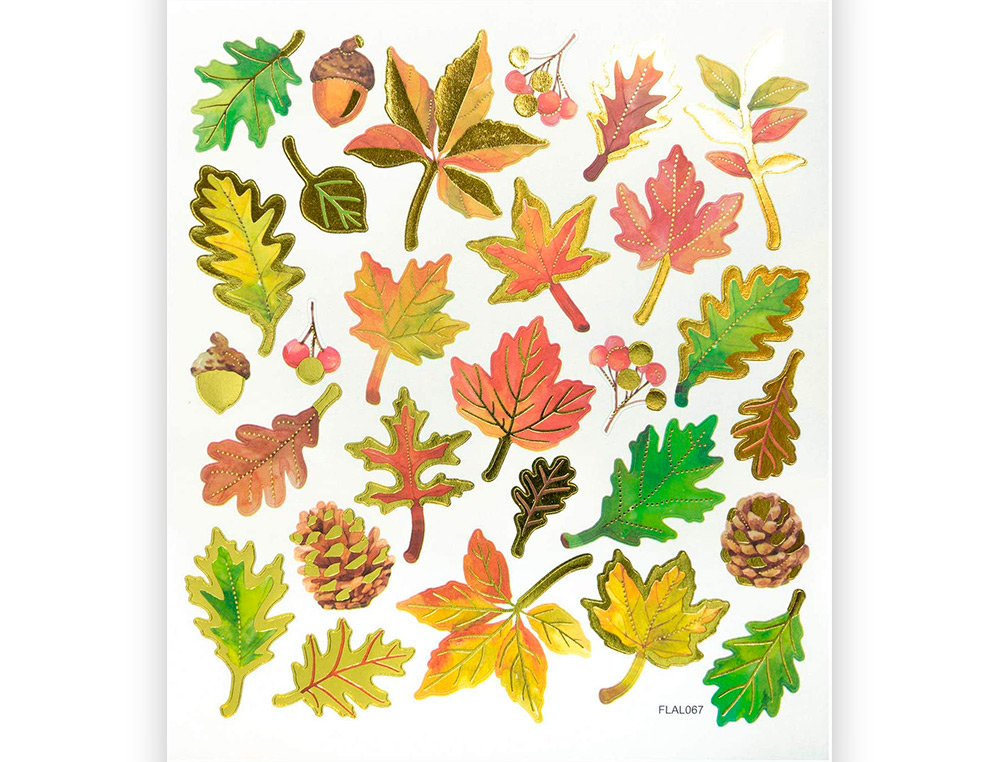 STICKER CHARMING FOLIA WOODLAND 15X17CM 2 FEUILLES   ASSORTIES 56 PIECES