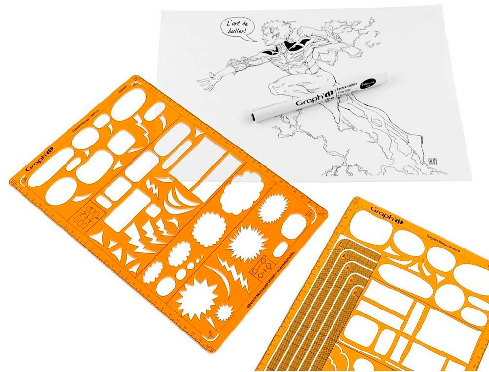 TRACE-BULLES GRAHP'IT BD COMICS MANGAS MODELE B        TAILLES ET FORMES DIVERSES