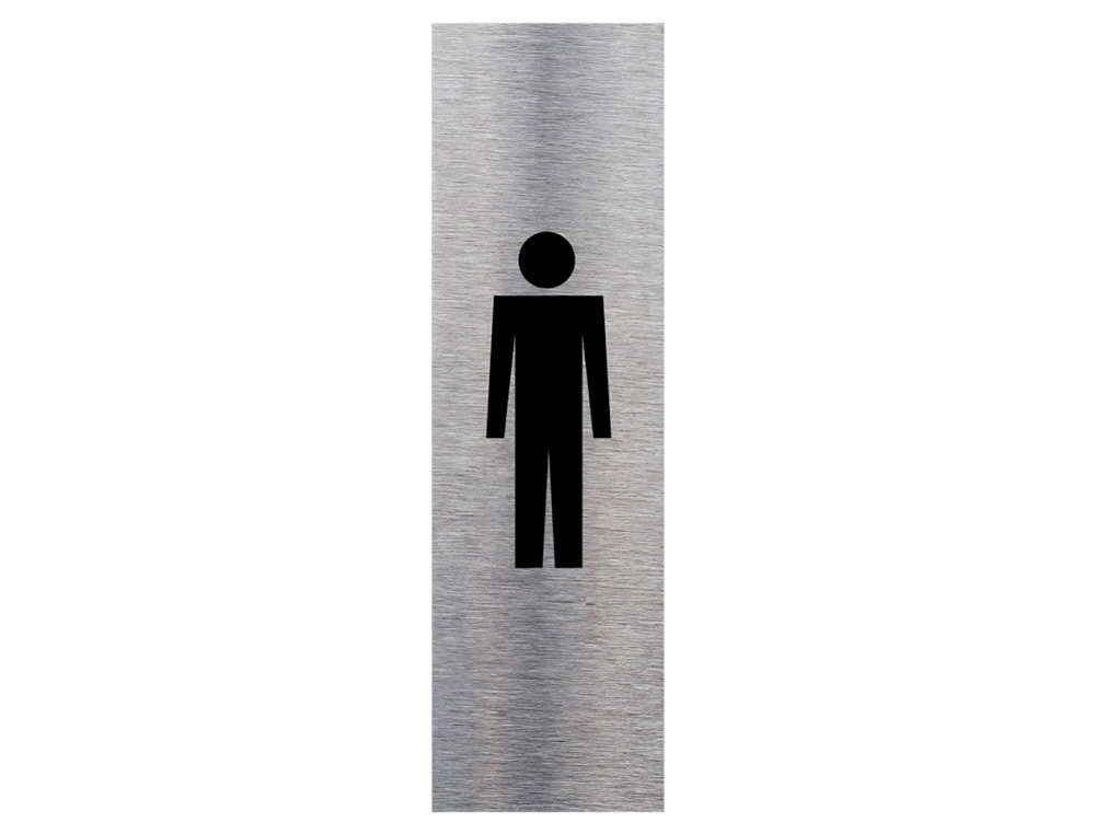 PLAQUE DE PORTE TOILETTES HOMME SIGNALETIQUE BIZ        PICTOGRAMME VERTICAL          ALUMINIUM BROSSE AUTOCOLLANT