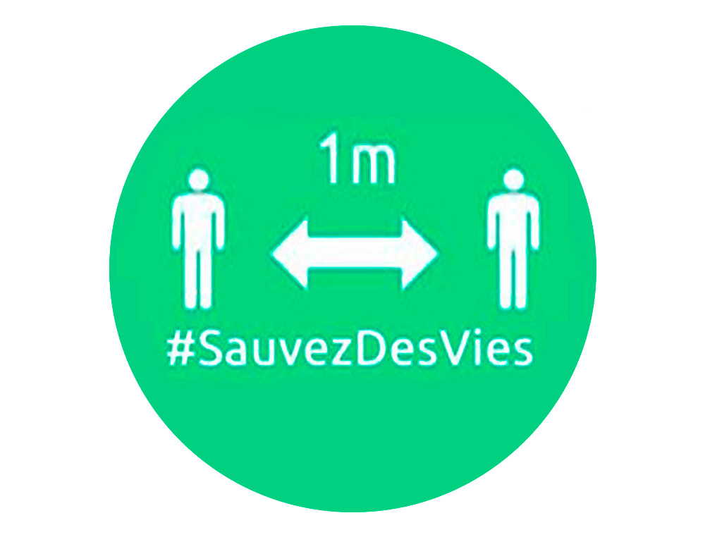 BADGES ADHESIFS AVERY DISTANCE 51MM VERT LOT DE 24