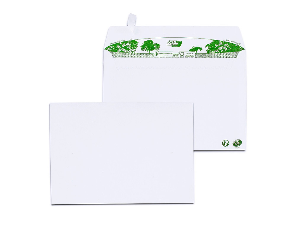 ENVELOPPE  GPV C5 BANDE DE PROTECTION 80G RECYCLES       162X229 BLANCHE BOITE DE 200