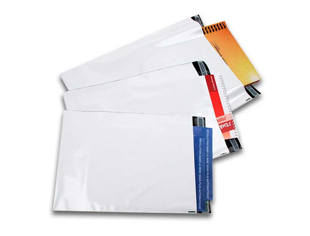 POCHETTE GPV POLYETHYLENE ADHESIVE 275X365 BLANC/NOIR   PAQUET DE 10