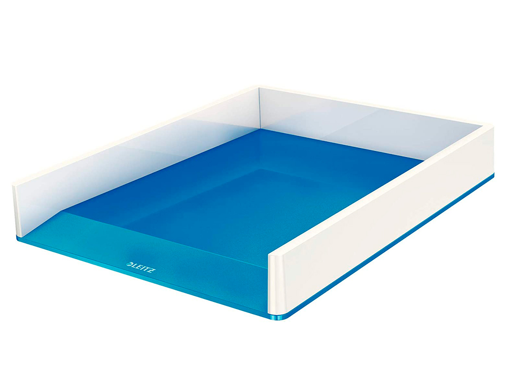 CORBEILLE  COURRIE LEITZ WOW DUAL POLYSTYRNE SUPERPOSABLE 336X267X49MM COLORIS BLEU