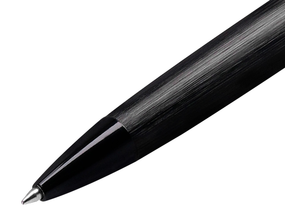 STYLO-BILLE BELIUS ORIGEN ALUMINIUM BROSSE ENCRE BLEUE  COLORIS NOIR DANS COFFRET     CADEAU