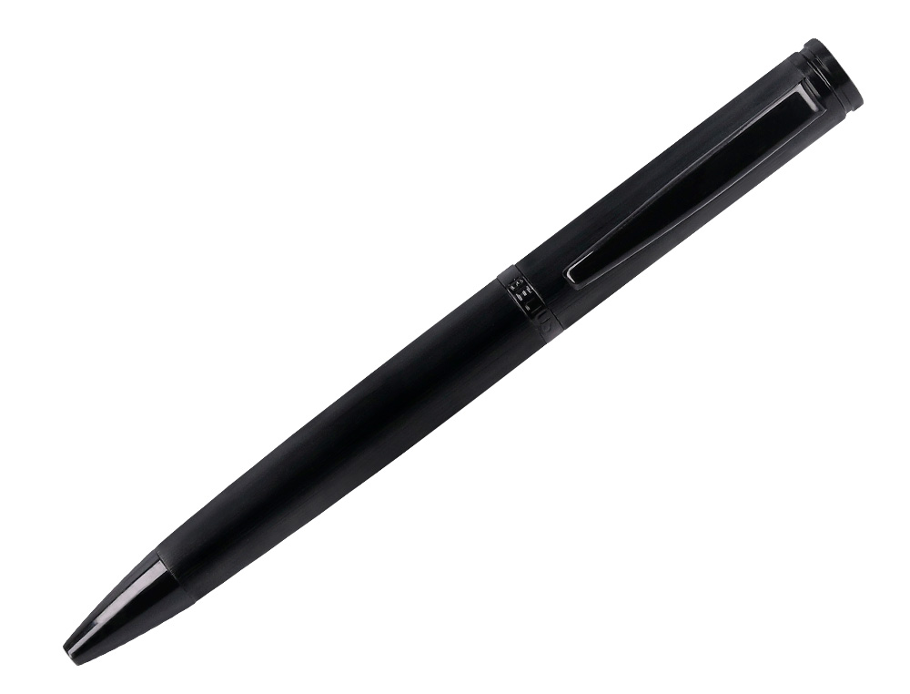 STYLO-BILLE BELIUS ORIGEN ALUMINIUM BROSSE ENCRE BLEUE  COLORIS NOIR DANS COFFRET     CADEAU