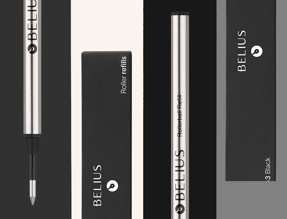 RECHARGE ROLLER BELIUS POINTE 0,7MM ENCRE COLORIS NOIRE BOITE 3 UNITES