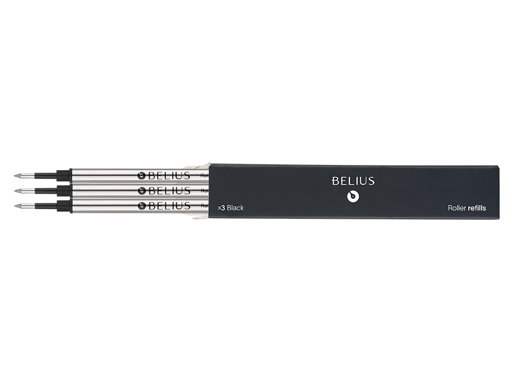 RECHARGE ROLLER BELIUS POINTE 0,7MM ENCRE COLORIS NOIRE BOITE 3 UNITES