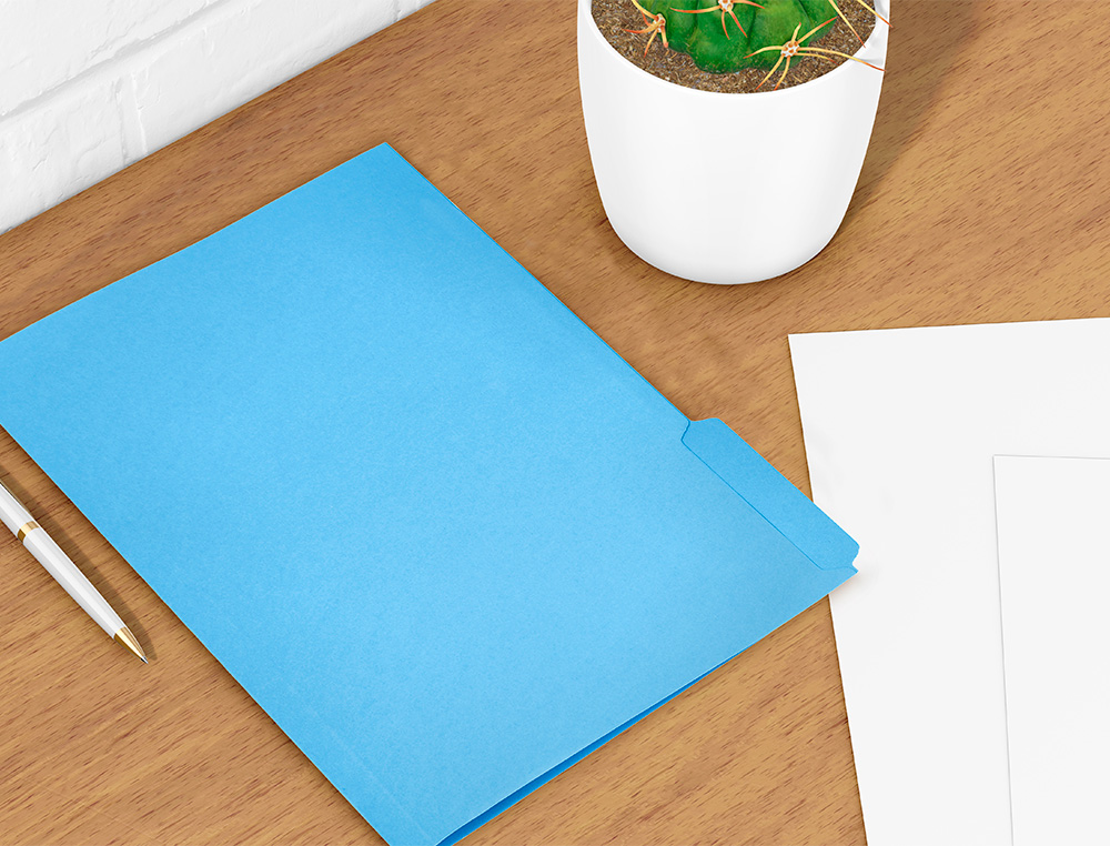 SOUS-CHEMISE LIDERPAPEL PAPIER CARTONNE 240G/M2 DOCUMENT A4 ONGLET INFERIEUR COLORIS BLEU