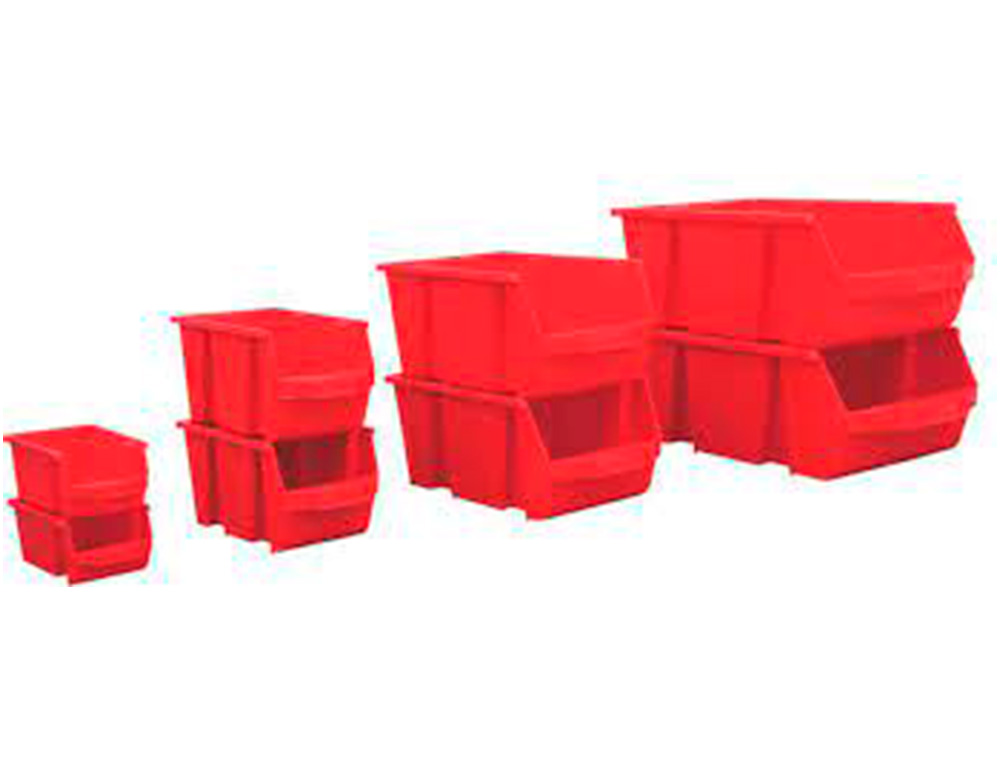 BAC A BEC VISO POLYPROPYLENE EMPILABLE RESISTANT GRANDE    OUVERTURE PORTE-ETIQUETE      15,7X10,1X7CM    ROUGE