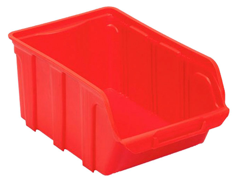 BAC A BEC VISO POLYPROPYLENE EMPILABLE RESISTANT GRANDE    OUVERTURE PORTE-ETIQUETE      33,5X21,5X15CM 10L ROUGE
