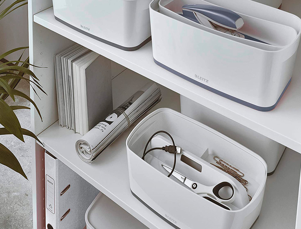BAC RANGEMENT LEITZ MYBOX FORMAT A5 5L 318X128X3191MM   BLANC GRIS