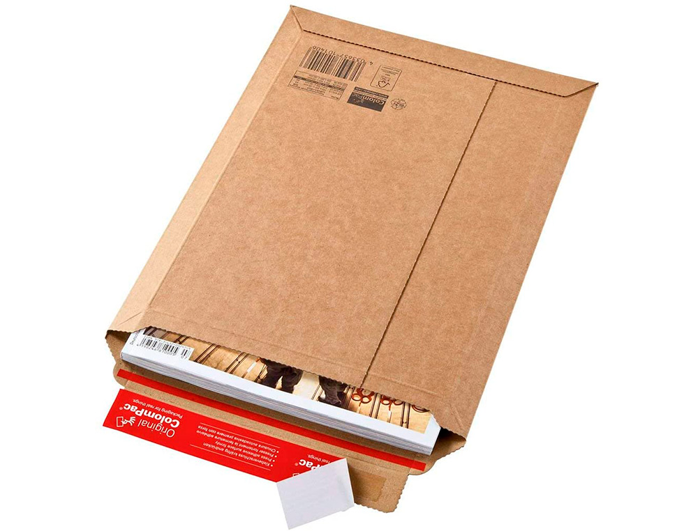 POCHETTE EXPEDITION COLOMPAC CARTON ONDULE BANDE ADHESIVE  340X500X50MM