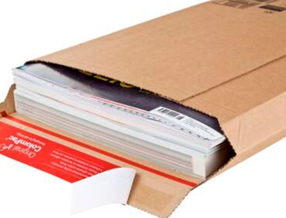 POCHETTE EXPEDITION COLOMPAC CARTON ONDULE BANDE ADHESIVE  340X500X50MM