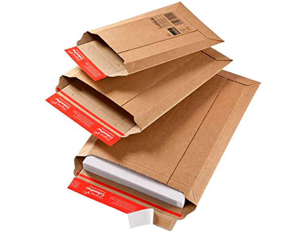 POCHETTE EXPEDITION COLOMPAC CARTON ONDULE BANDE ADHESIVE  340X500X50MM