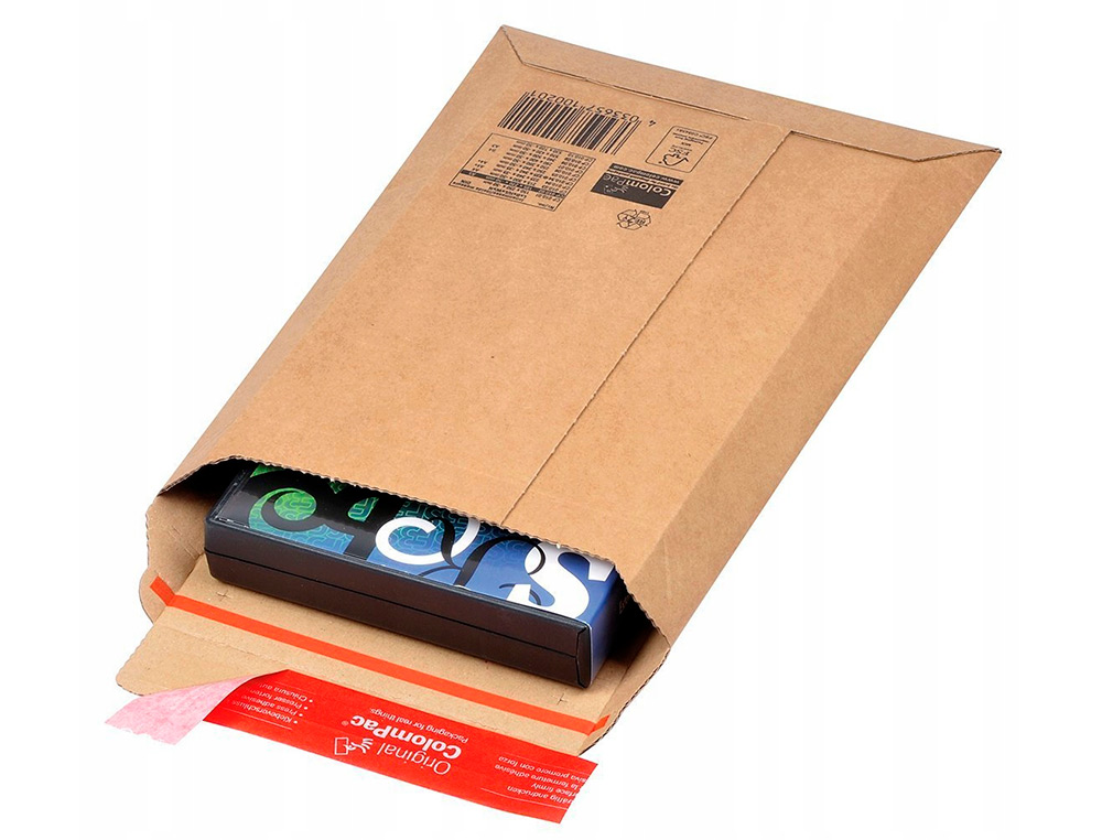 POCHETTE EXPEDITION COLOMPAC CARTON ONDULE BANDE ADHESIVE  530X720X50MM
