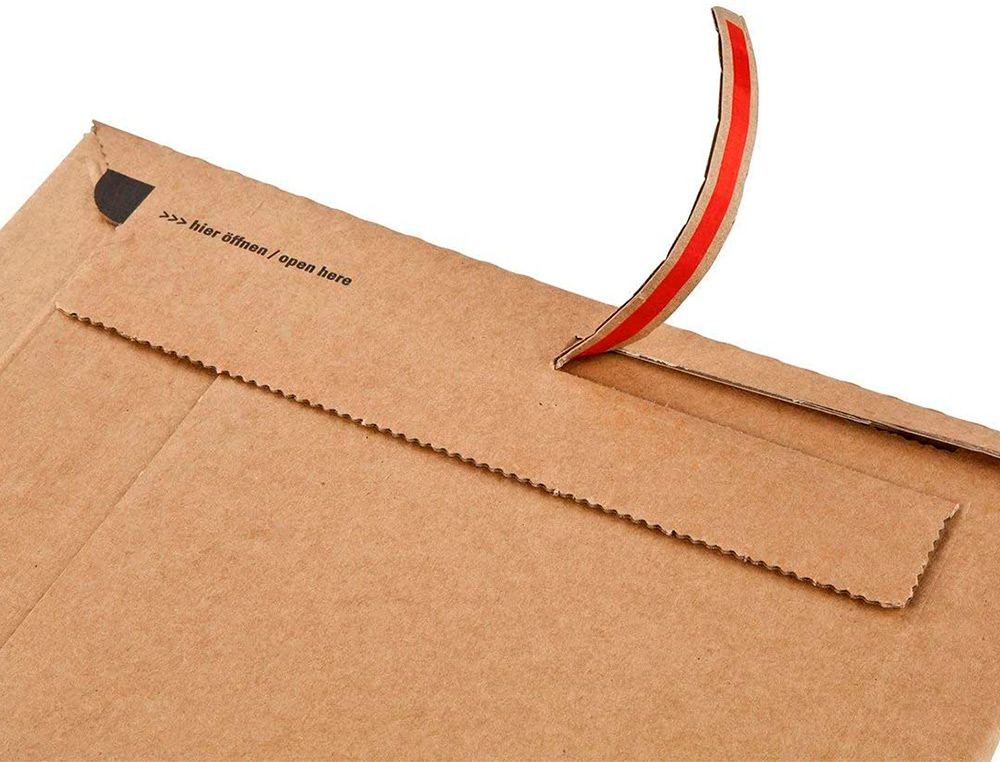 POCHETTE EXPEDITION COLOMPAC CARTON RIGIDE BRUN BANDE      ADHESIVE 310X345X30MM
