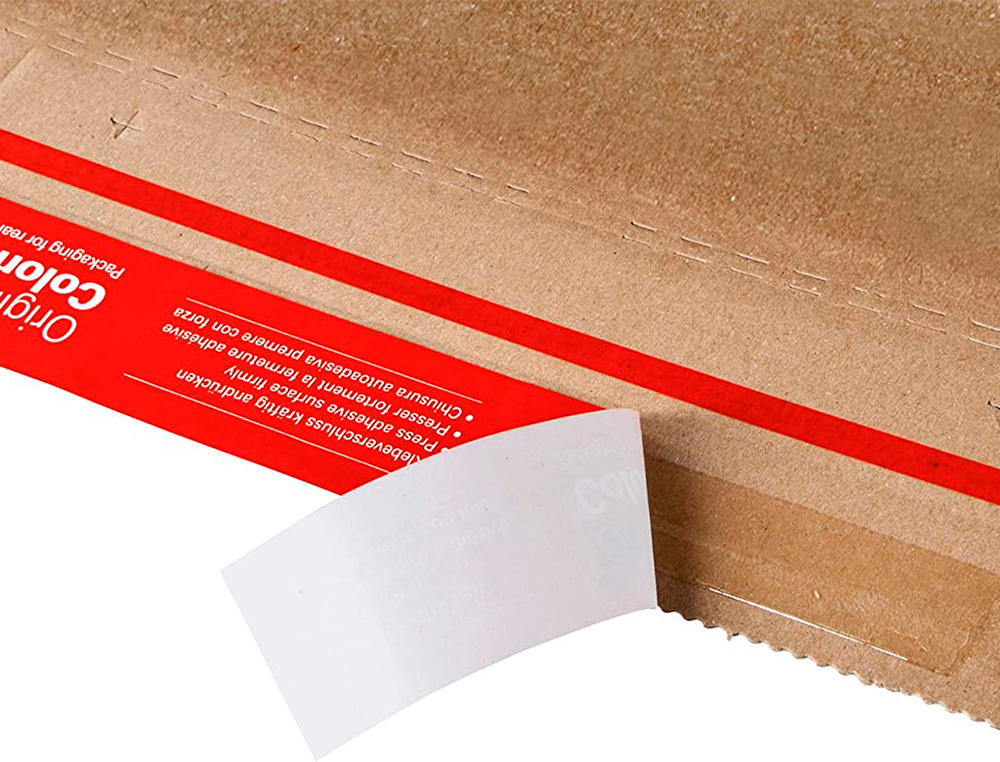 POCHETTE EXPEDITION COLOMPAC CARTON RIGIDE BLANC BANDE     ADHESIVE 245X345X30