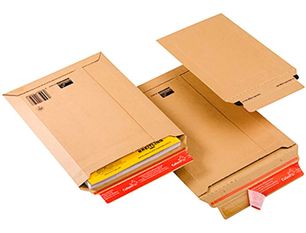 POCHETTE EXPEDITION COLOMPAC CARTON RIGIDE BLANC BANDE     ADHESIVE 245X345X30