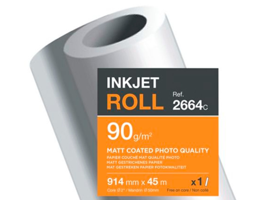 PAPIER CLAIREFONTAINE COUCHE BRILLANT LARGEUR 30MX914MM    190G APPLICATION JET D'ENCRE  QUALITE PHOTO BOBINE