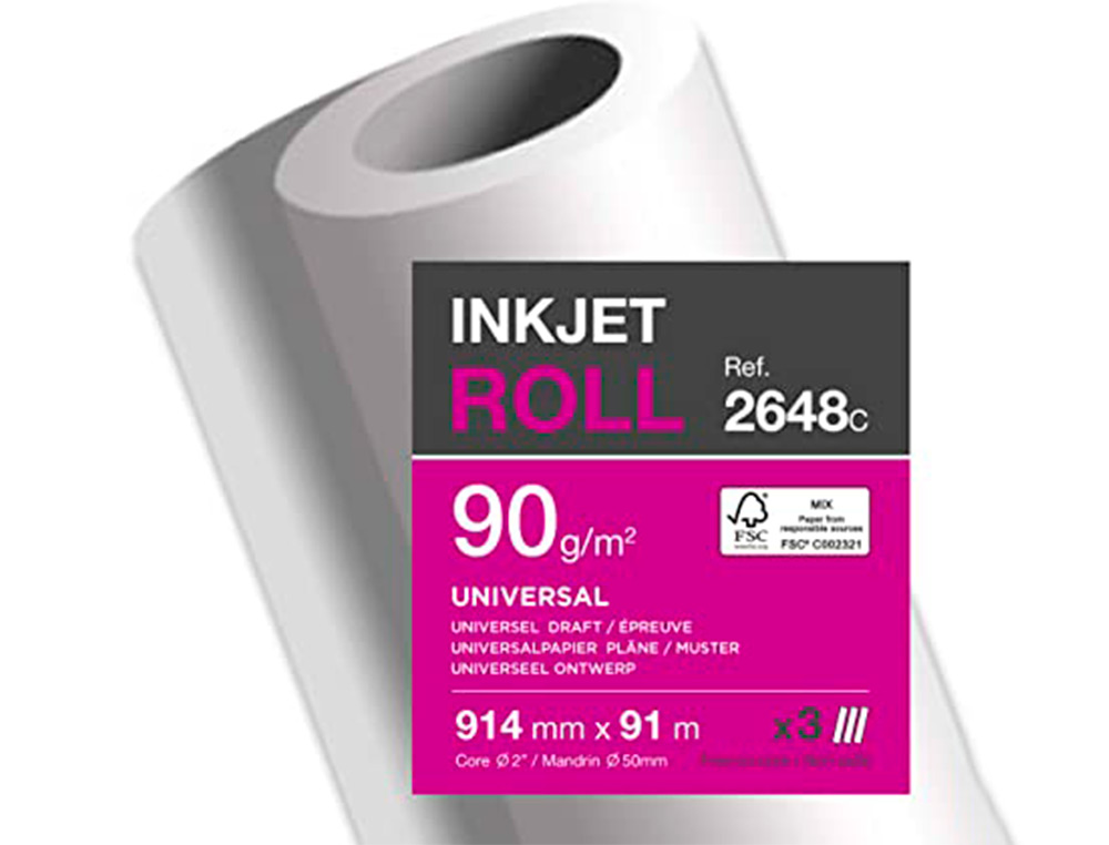 PAPIER CLAIREFONTAINE PLAN EXTRA BLANC LARGEUR 91MX914MM 90G APPLICATION JET D'ENCRE   QUALITE PHOTO BOBINE