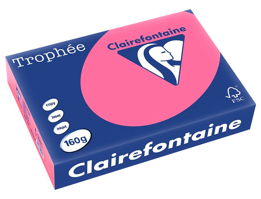 PAPIER CLAIREFONTAINE MULTIFONCTION LASER COULEUR   TROPHE A3 160G/M2  FUSCHIA    PARFAITE OPACITE PAQUET 250