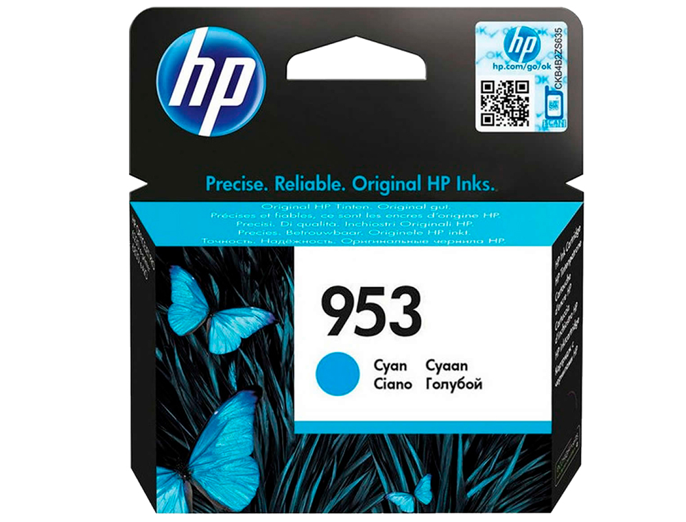CARTOUCHE HP 953 JET D'ENCRE F6AU12AE COULEUR CYAN 630P