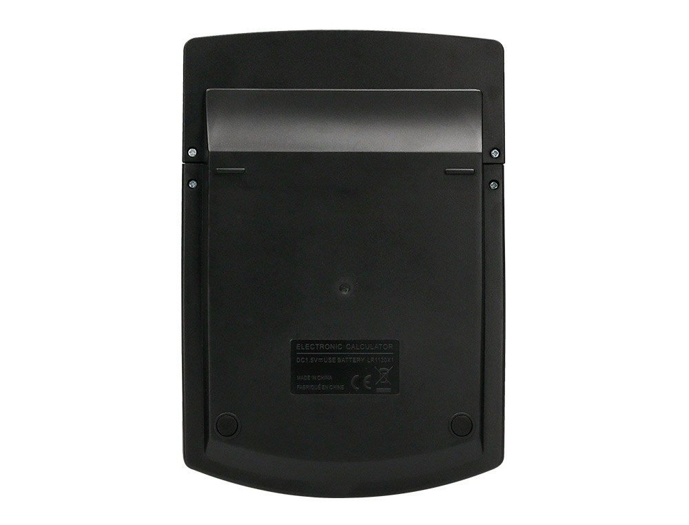 CALCULATRICE DE BUREAU LIDERPAPEL XF40 12 CHIFFRES DOUBLE LIGNE SOLAIRE ET PILES 175X120X30MM COLORIS NOIR