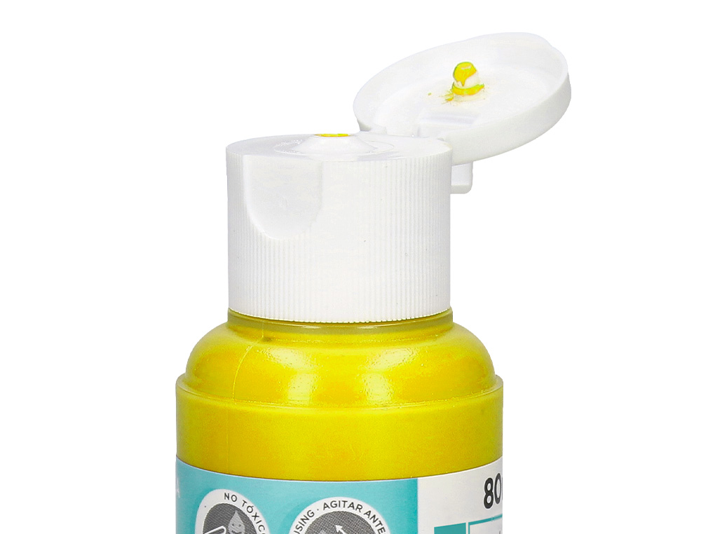 PEINTURE ACRYLIQUE LIDERPAPEL COLORIS JAUNE BOUTEILLE 80ML