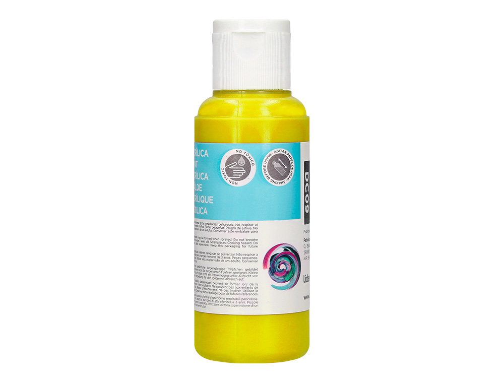 PEINTURE ACRYLIQUE LIDERPAPEL COLORIS JAUNE BOUTEILLE 80ML