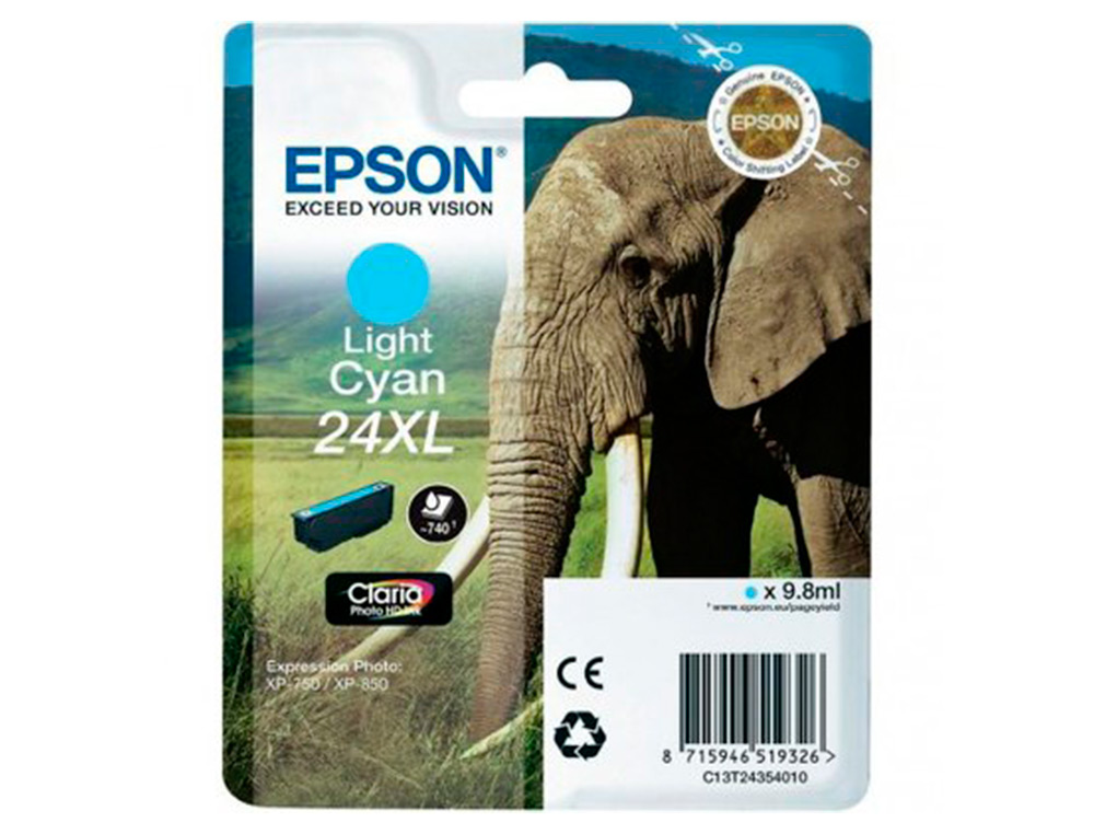 CARTOUCHE ENCRE  EPSON CLARIA PHOTO HD INK  24XL EXPRESSION PHOTO XP-950 CIAN CLAIR